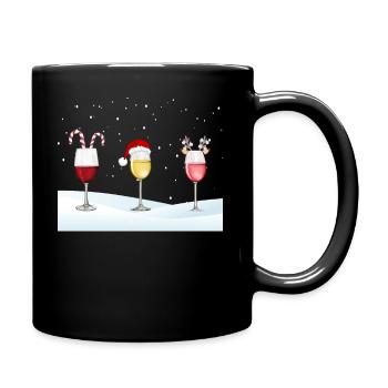 Christmas or Christmas, wine lovers - Full Colour Mug - black - Right