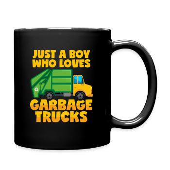 Juste un garçon qui aime les camions à ordures - Mug uni - noir - Droite