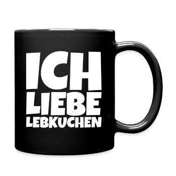 Lebkuchen Weihnachten - Tasse einfarbig - Schwarz - Rechts