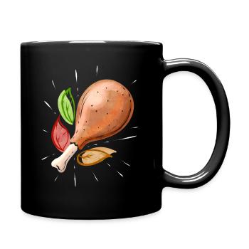 Roasted Turkey Leg Drumstick Family Meal On - Full Colour Mug - black - Right