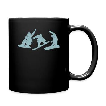 Freestyle Snowboarder Springen Freestyle Downhill - Tasse einfarbig - Schwarz - Rechts