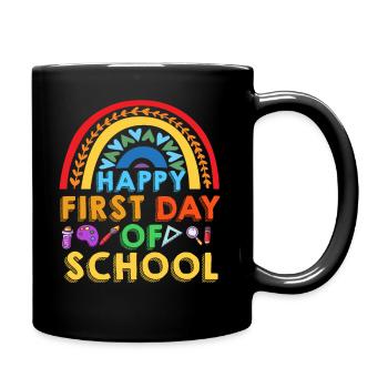 Happy First Day Of School - Full Colour Mug - black - Right