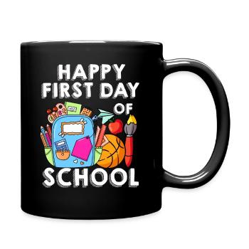 Happy First Day Of School - Full Colour Mug - black - Right