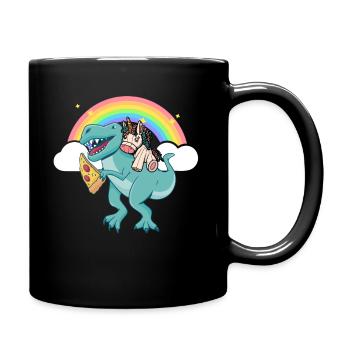 Dabbing Licorne Riding T Rex Garçons Filles Halloween - Mug uni - noir - Droite