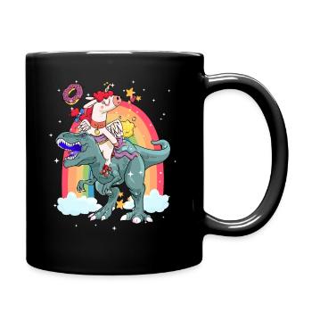 Dabbing Licorne Riding T Rex Garçons Filles Halloween - Mug uni - noir - Droite