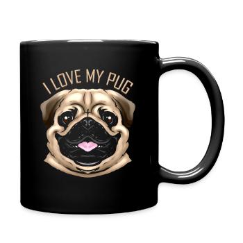 Dog Lover - J’aime mon carlin - Mug uni - noir - Droite