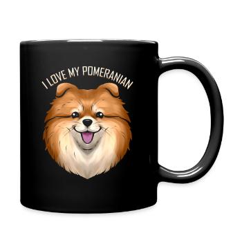 Dog Lover - I Love My Pomeranian - Tasse einfarbig - Schwarz - Rechts