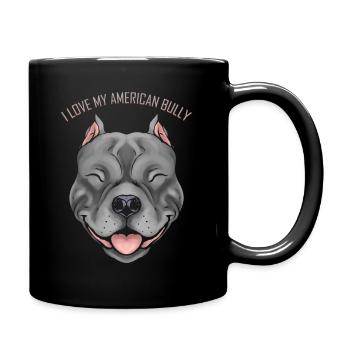 Dog Lover - I Love My American Bully - Tasse einfarbig - Schwarz - Rechts