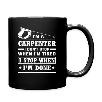 Fier métier de charpentier - Mug uni - noir - Droite