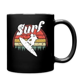 Surfen - Tasse einfarbig - Schwarz - Rechts