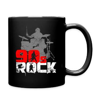 Klassischer 90er Jahre Rock Music Schlagzeuger - Tasse einfarbig - Schwarz - Rechts