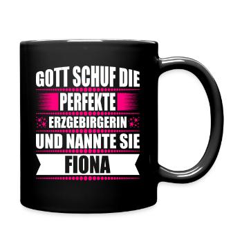 Erzgebirge Frau Namen Sachsen Fiona - Tasse einfarbig - Schwarz - Rechts