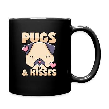 Pug Kiss - Full Colour Mug - black - Right