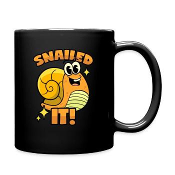 Schnecken Wortwitz - Tasse einfarbig - Schwarz - Rechts