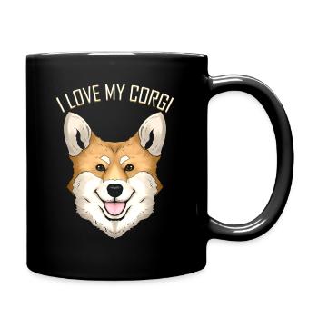 Amoureux des chiens - J’aime mon Corgi - Mug uni - noir - Droite