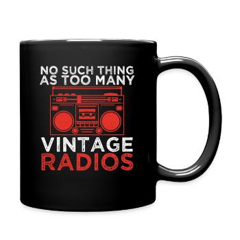 No Such Thing as Too Many Vintage Radios - Full Colour Mug - black - Right