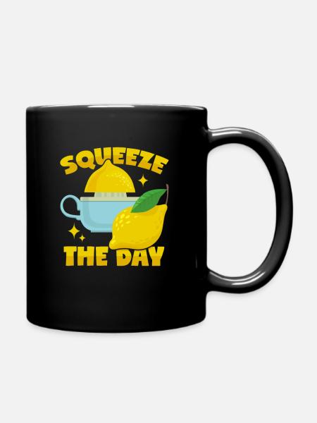 Zitronen auspressen - Tasse einfarbig - Schwarz