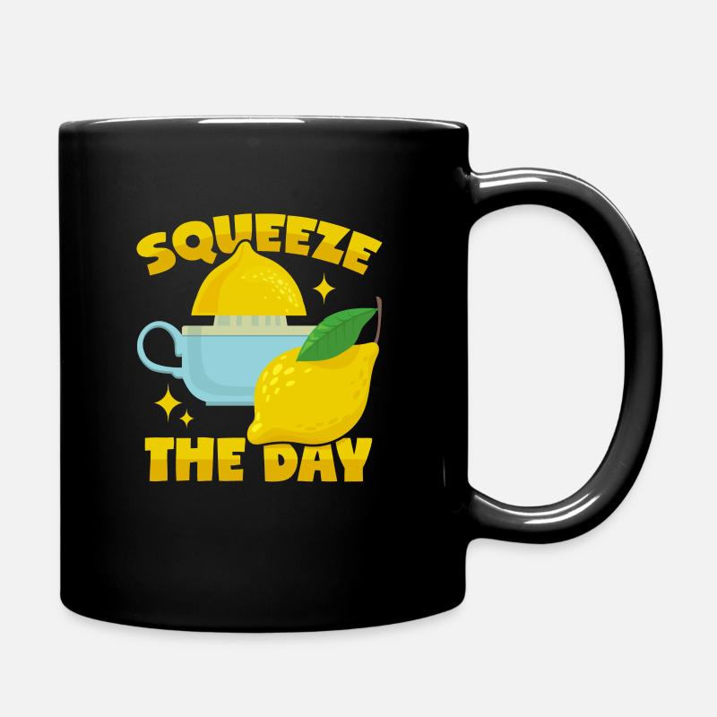 Zitronen auspressen - Tasse einfarbig - Schwarz