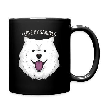 Dog Lover - I Love My Samoyed - Tasse einfarbig - Schwarz - Rechts
