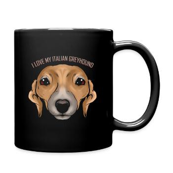 Dog Lover - I Love My Italian Greyhound - Tasse einfarbig - Schwarz - Rechts