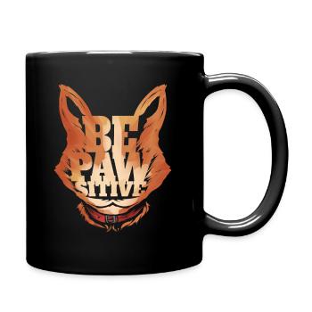 Dog Lover - Be Pawsitive - Dog Owner - Full Colour Mug - black - Right
