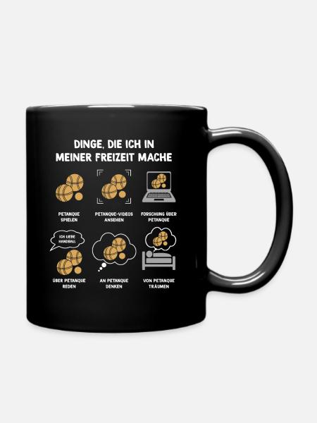 Meine Freizeit v2 8 Petanque - Tasse einfarbig - Schwarz
