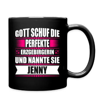 Erzgebirge Frau Namen Sachsen Jenny - Tasse einfarbig - Schwarz - Rechts