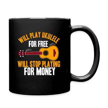 Ukulele Spieler Musik Musiker Gitarrist Geschenk f - Tasse einfarbig - Schwarz - Rechts