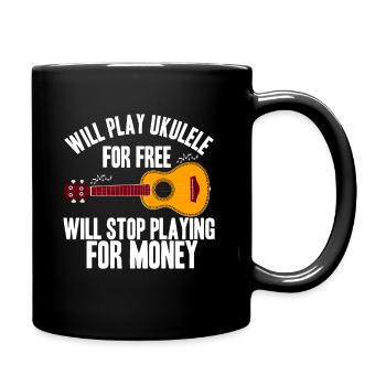 Ukulele Spieler Musik Musiker Gitarrist Geschenk f - Tasse einfarbig - Schwarz - Rechts