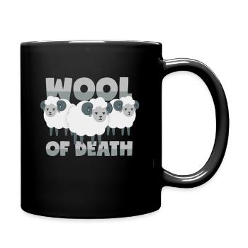 Schafe: "Wall of Death" aus Wolle - Tasse einfarbig - Schwarz - Rechts