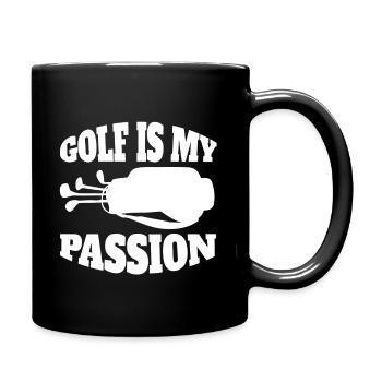 Golf Golfschläger Spruch Golfball Golfspielerin - Tasse einfarbig - Schwarz - Rechts