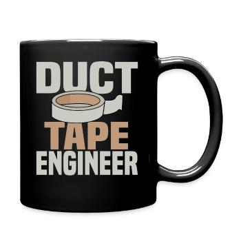 Klebebandingenieur - Lustiger Handwerker - Tasse einfarbig - Schwarz - Rechts