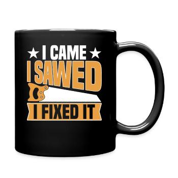 Je suis venu, j’ai vu, je l’ai réparé - artisan - Mug uni - noir - Droite