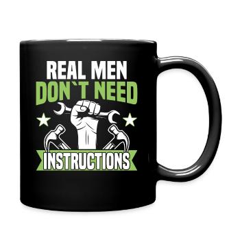 Real men don't need guidance - DIY enthusiasts - Full Colour Mug - black - Right
