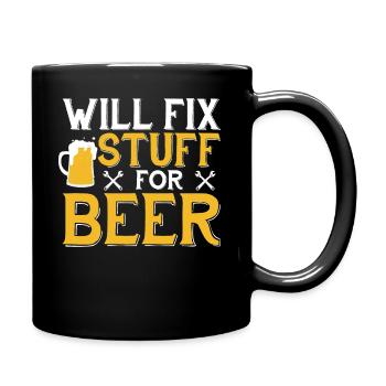 I will fix stuff for beer - craftsmen - Full Colour Mug - black - Right