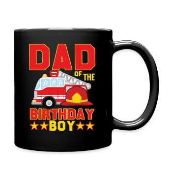 Père du garçon d’anniversaire - pompier - Mug uni - noir - Droite