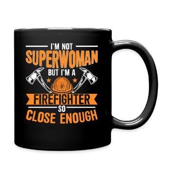 Je ne suis pas un Superowman mais je suis pompier - Mug uni - noir - Droite