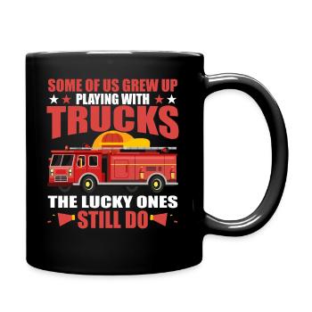 Einige Von Uns Sind Mit Feuerwehrauto Aufgewachsen - Tasse einfarbig - Schwarz - Rechts