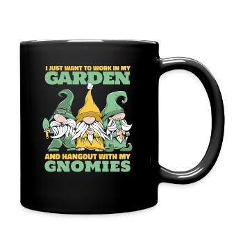Figurine de jardinier nain de jardin - Mug uni - noir - Droite
