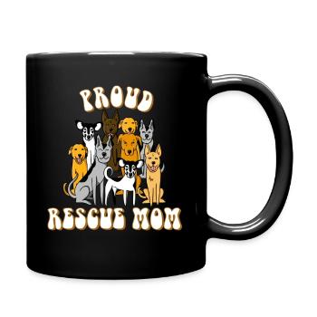 Dog Adoption Mom - Full Colour Mug - black - Right