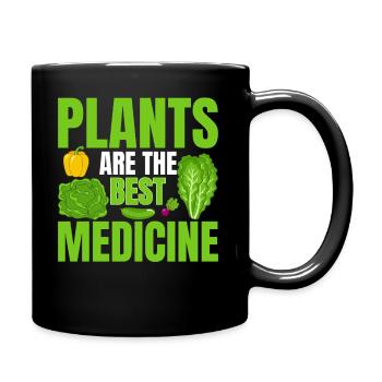 Les plantes sont le meilleur remède - végétariens - Mug uni - noir - Droite