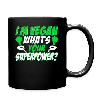 Je suis végétalien, quel est votre superpouvoir? Végétalien - Mug uni - noir - Droite