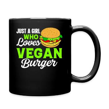 Nur Ein Mädchen Das Vegane Burger Liebt Vegan Girl - Tasse einfarbig - Schwarz - Rechts