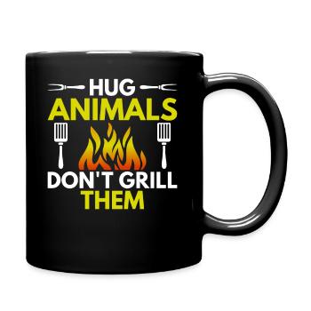 Ne pas griller les animaux - végétalien - Mug uni - noir - Droite