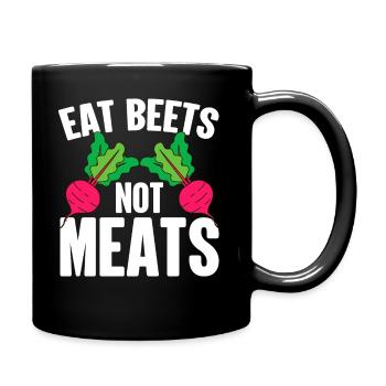 Les betteraves ne mangent pas de viande - Drôle de végétalien - Mug uni - noir - Droite