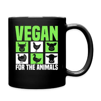 Vegans for animals - veganism - Full Colour Mug - black - Right