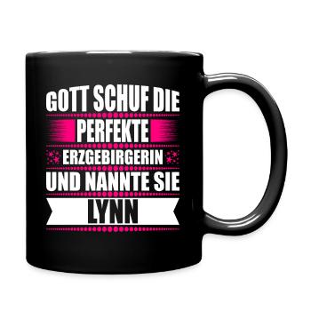 Erzgebirge Frau Namen Sachsen Lynn - Tasse einfarbig - Schwarz - Rechts