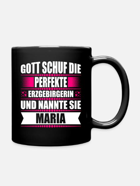 Erzgebirge Frau Namen Sachsen Maria - Tasse einfarbig - Schwarz