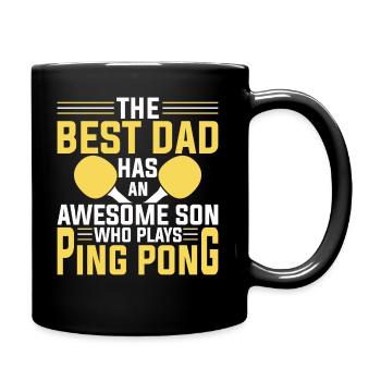Der Beste Vater Hat Einen Tollen Sohn - Ping Pong - Tasse einfarbig - Schwarz - Rechts