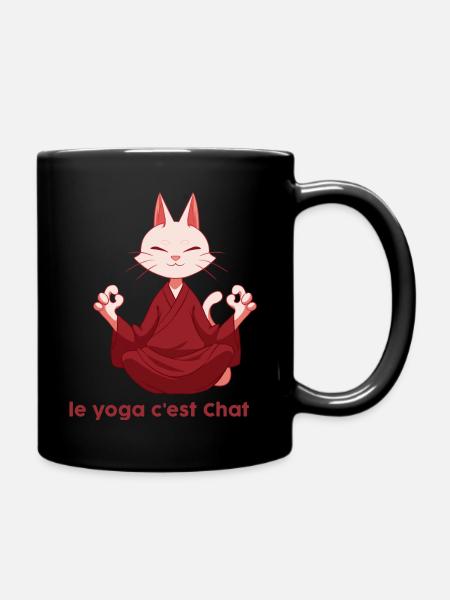 le yoga c est chat - Mug uni - noir